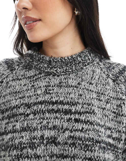 ASOS DESIGN - Pull manches ballon - Noir et blanc, 3 de 4