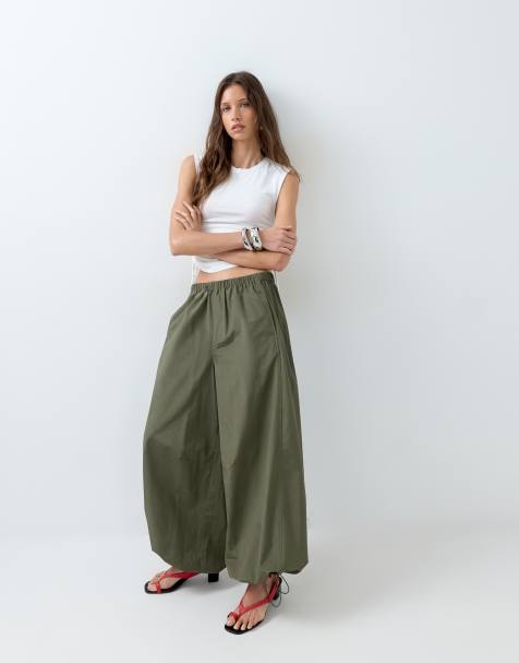 ASOS DESIGN pull on balloon pants in khaki - view 1