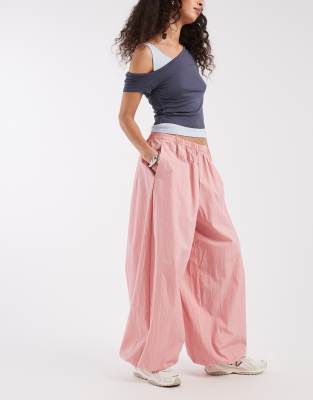 Asos Design Pull On Balloon Pants In Pink