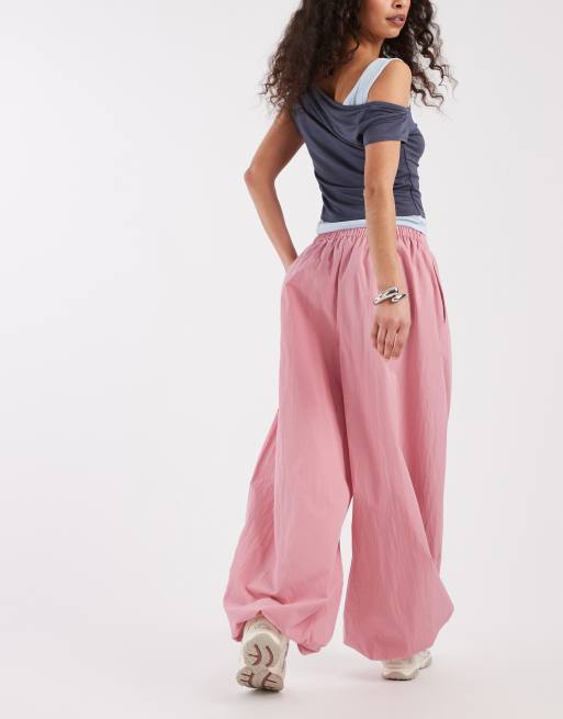 ASOS DESIGN pull on balloon pants in pink, 3 of 5