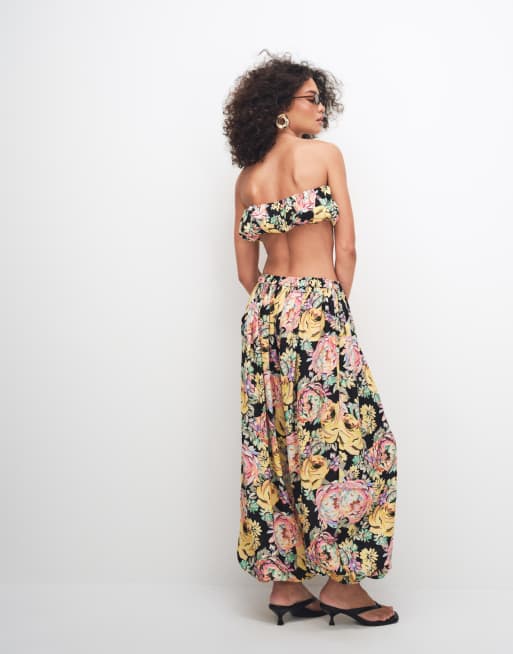 ASOS DESIGN pull on balloon trousers co-ord in floral, 4 of 7