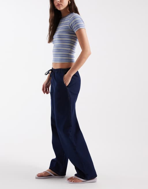ASOS DESIGN pull on barrel jeans in indigo, 2 of 5