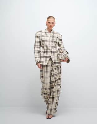 Asos Design Pull On Barrel Pants-white