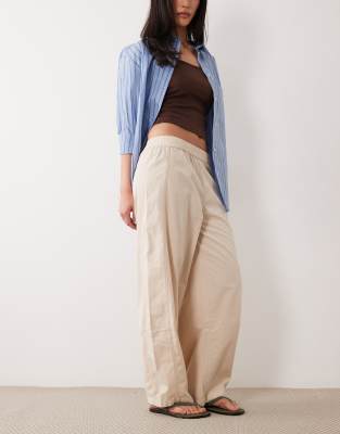 Asos Design Pull On Barrel Pants-neutral In Neutral