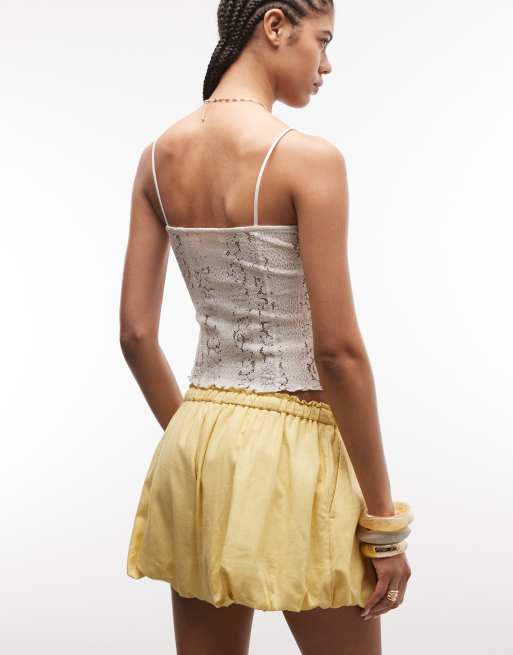 ASOS DESIGN pull on bloomer shorts in linen mix in buttermilk, 4 of 5