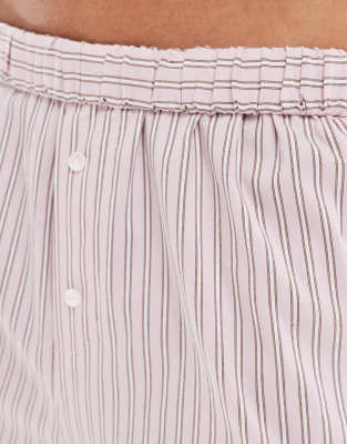 Asos Design Pull On Boxer Pants In Pink