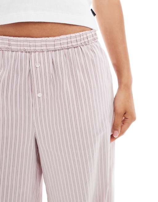 ASOS DESIGN pull on boxer pants in pink stripe