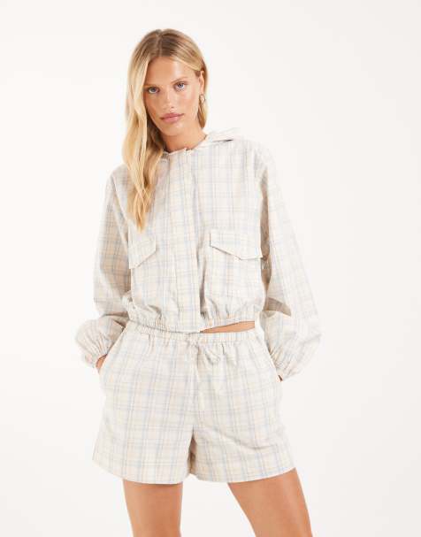 ASOS DESIGN pull on boxer shorts in blue check (part of a set) - view 1