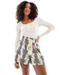 [ASOS DESIGN] ASOS DESIGN pull on boxer shorts in mono pineapple print-Multi M Mono pineapple