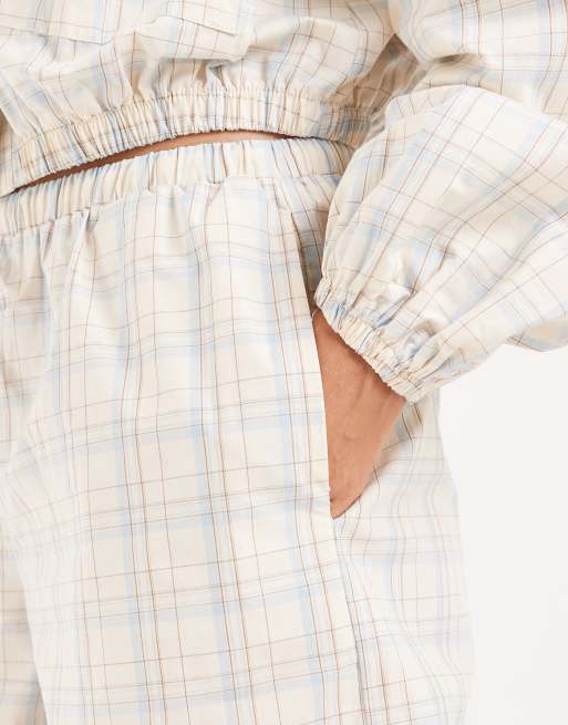 ASOS DESIGN Pull-on-Boxershorts in blau kariert als Kombiteil, 5 von 5