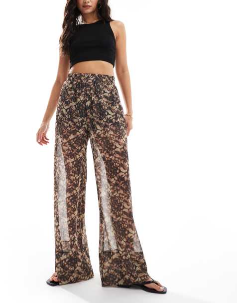 ASOS DESIGN - Pull-on bukser med transparent overlag og abstrakt print - view 1
