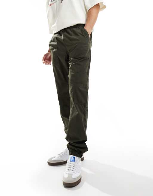 ASOS DESIGN pull on cargo jogger in khaki with elasticated waist ASOS