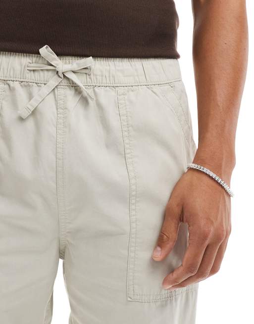 ASOS DESIGN pull on cargo jogger in stone, 5 of 5