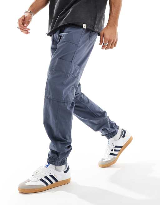 ASOS DESIGN pull on cargo trackies in blue