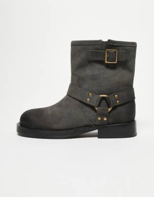 Asos Design Pull On Chelsea Boots In Gray