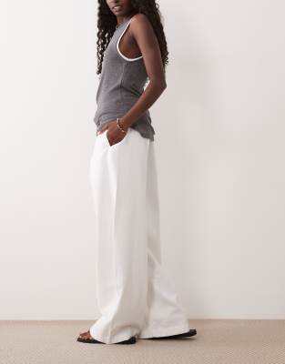 Asos Design Pull On Horn Pants In White