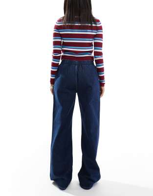 Asos Design Pull On Jean In Blue
