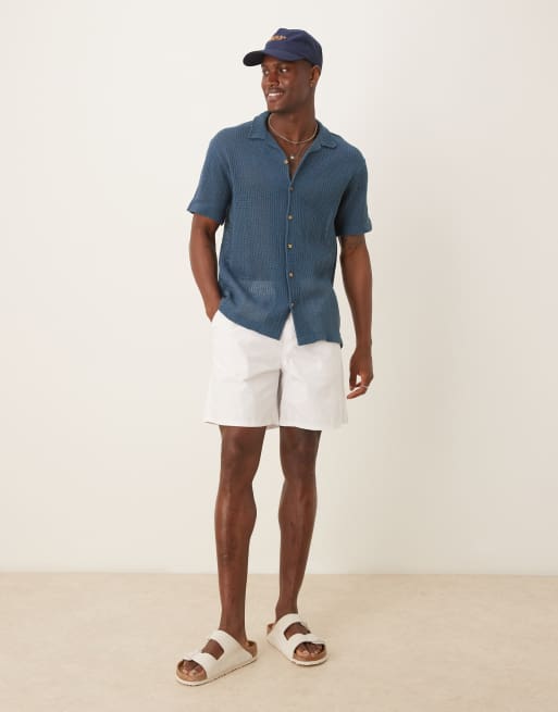 ASOS DESIGN pull on linen shorts with back tab branding