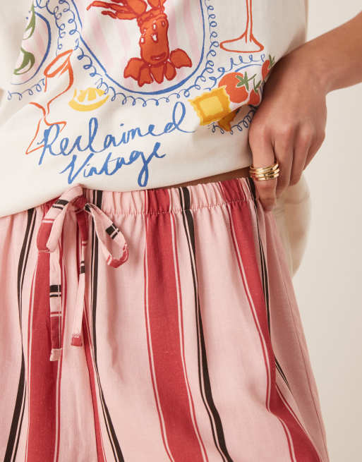 ASOS DESIGN pull on micro shorts in pink stripe, 3 of 5