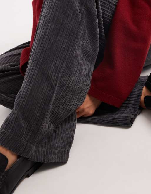 ASOS DESIGN pull on pants in cord in gray, 5 of 5