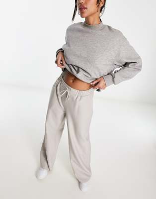 ASOS DESIGN pull on pants in gray stripe