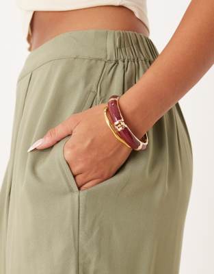 Asos Design Pull On Pants In Green