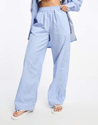 ASOS DESIGN pull on pants in black stripe