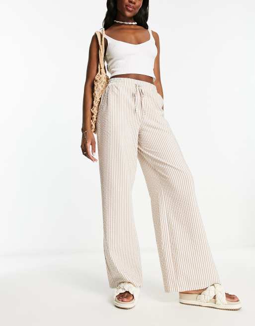 ASOS DESIGN Tall pull on pants in navy stripe