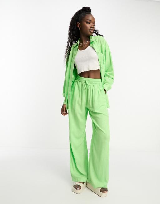 ASOS DESIGN wide leg pants in sage