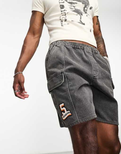 ASOS DESIGN cargo shorts in black