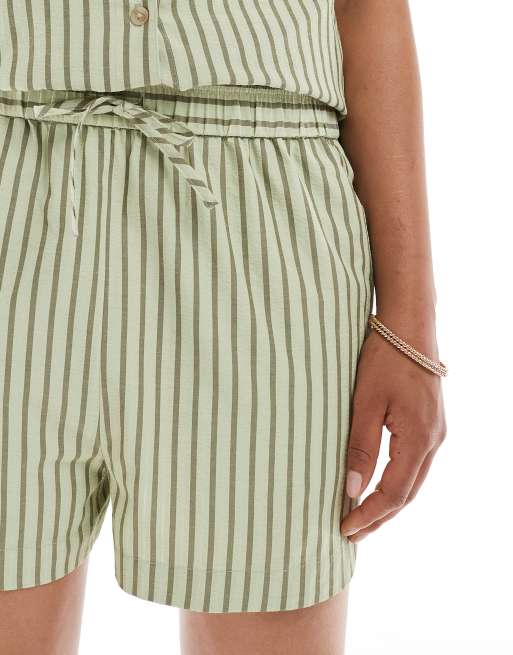 ASOS DESIGN pull on seersucker boxer shorts in khaki stripe - part of a set, 5 of 5