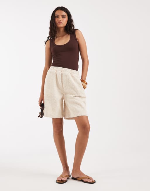 ASOS DESIGN - Pull-on short van denim met textuur, 2 van 5
