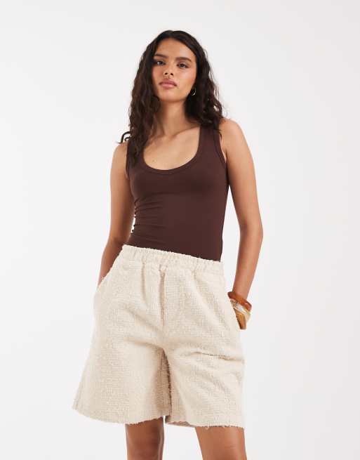 ASOS DESIGN - Pull-on short van denim met textuur, 3 van 5