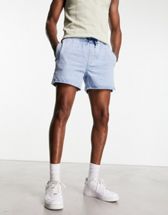 ASOS DESIGN knitted lightweight cotton shorts in blue - part of a set