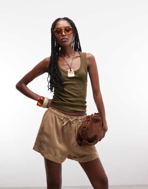 ASOS DESIGN pull-on shorts i tan, 5 af 7