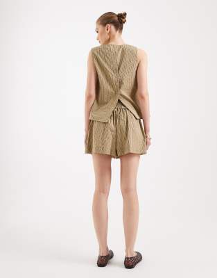Asos Design Pull On Shorts In Brown