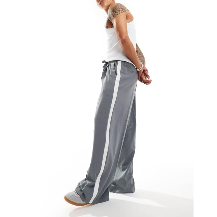 ASOS DESIGN pull on smart loose leg pants with cut and sew
