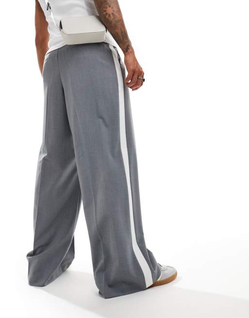 ASOS DESIGN pull on smart loose leg pants with cut and sew