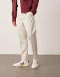 [ASOS DESIGN] ASOS DESIGN pull on smart tapered fit pants in stone-Neutral XS STONE