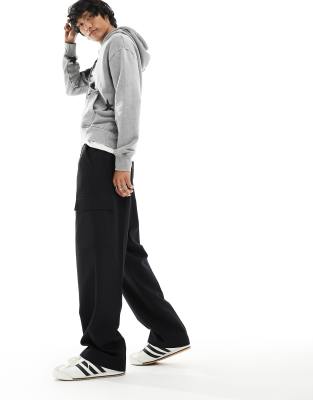 Black Wide Leg Joggers in Cargo Style, Womens Leisurewear