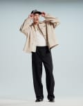 [ASOS DESIGN] ASOS DESIGN pull on smart wide leg pants in black W30 L30 BLACK