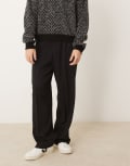 [ASOS DESIGN] ASOS DESIGN pull on smart wide leg pants in black XS BLACK