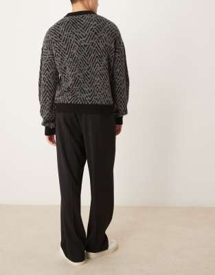 Asos Design Pull-on Smart Wide Leg Pants In Black