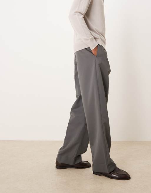 ASOS DESIGN - Pantalon large élégant à enfiler - Anthracite