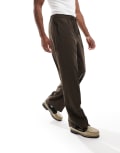 [ASOS DESIGN] ASOS DESIGN pull on smart wide leg pants in dark brown XS Dark brown