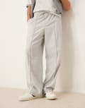 [ASOS DESIGN] ASOS DESIGN pull on smart wide leg pants in light grey pinstripe XS Light grey