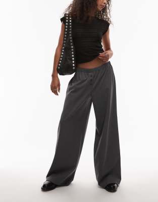 Asos Design Pull On Tailored Pants In Black