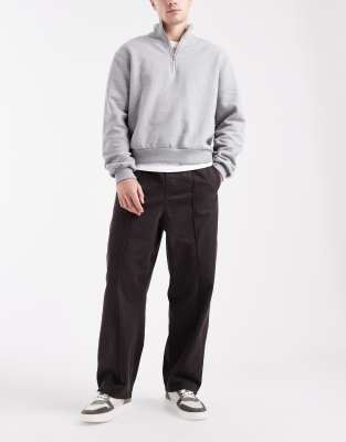 Asos Design Pull-on Tapered Pintuck Pants In Brown