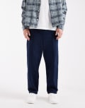 [ASOS DESIGN] ASOS DESIGN pull on tapered pintuck pants in navy M NAVY
