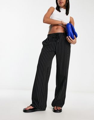 ASOS DESIGN pull on trouser in black stripe | ASOS